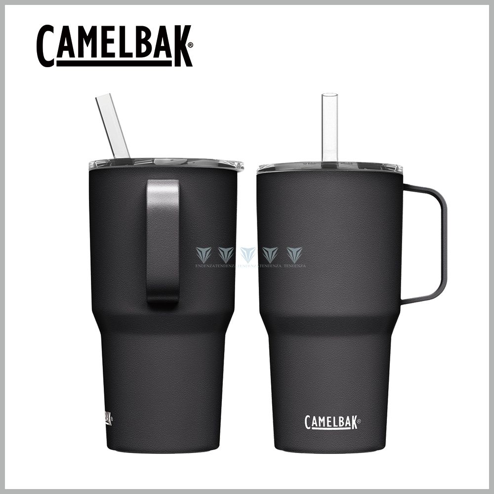 【CamelBak】CB3030001071 710ml Straw Mug 雙層不鏽鋼吸管保溫/保冰馬克杯 -濃黑