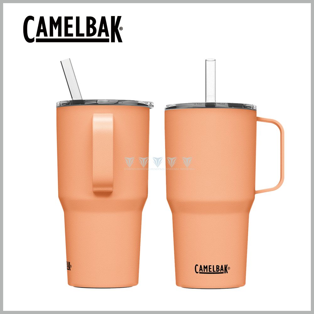 【CamelBak】CB3030801071 710ml Straw Mug 雙層不鏽鋼吸管保溫/保冰馬克杯 -日出橘