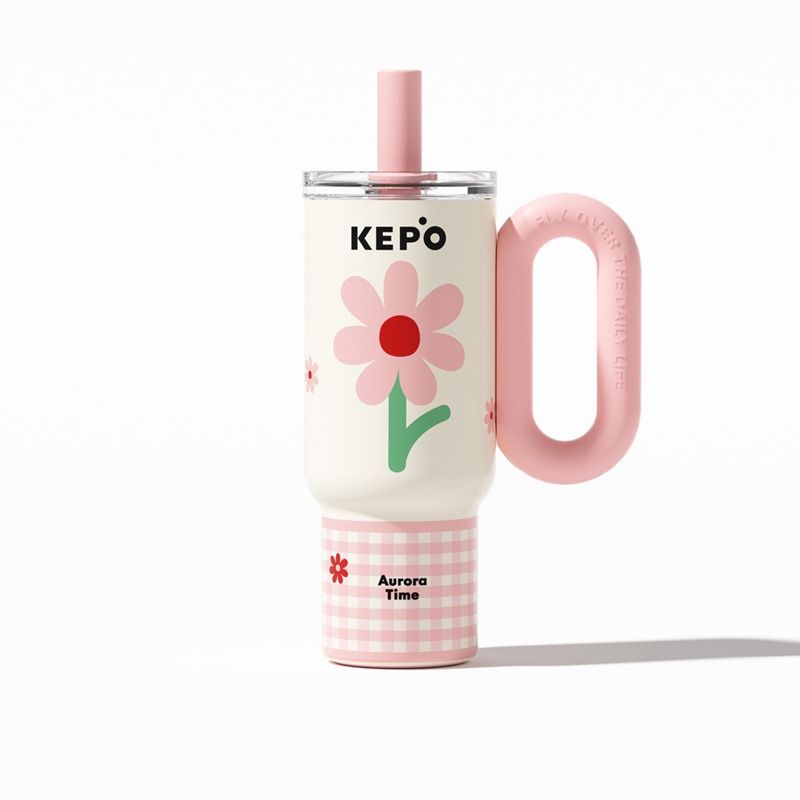 KEPO LQ 900ml KC012 靈感之花冰霸杯 316L不鏽鋼內膽-花會開