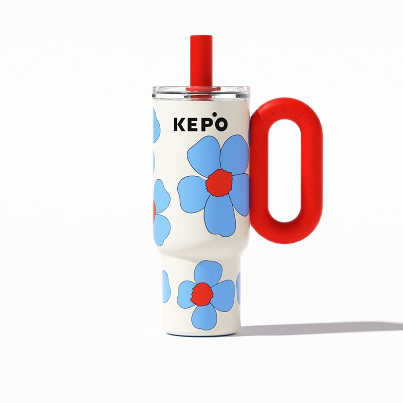 KEPO LQ 900ml KC012 靈感之花冰霸杯 316L不鏽鋼內膽-慵懶夏日