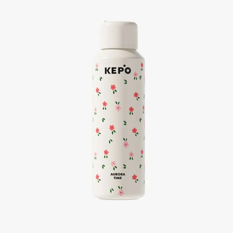 KEPO LQ 600ml KC006 BoomBoom杯 無螺紋彈蓋保溫杯-小碎花