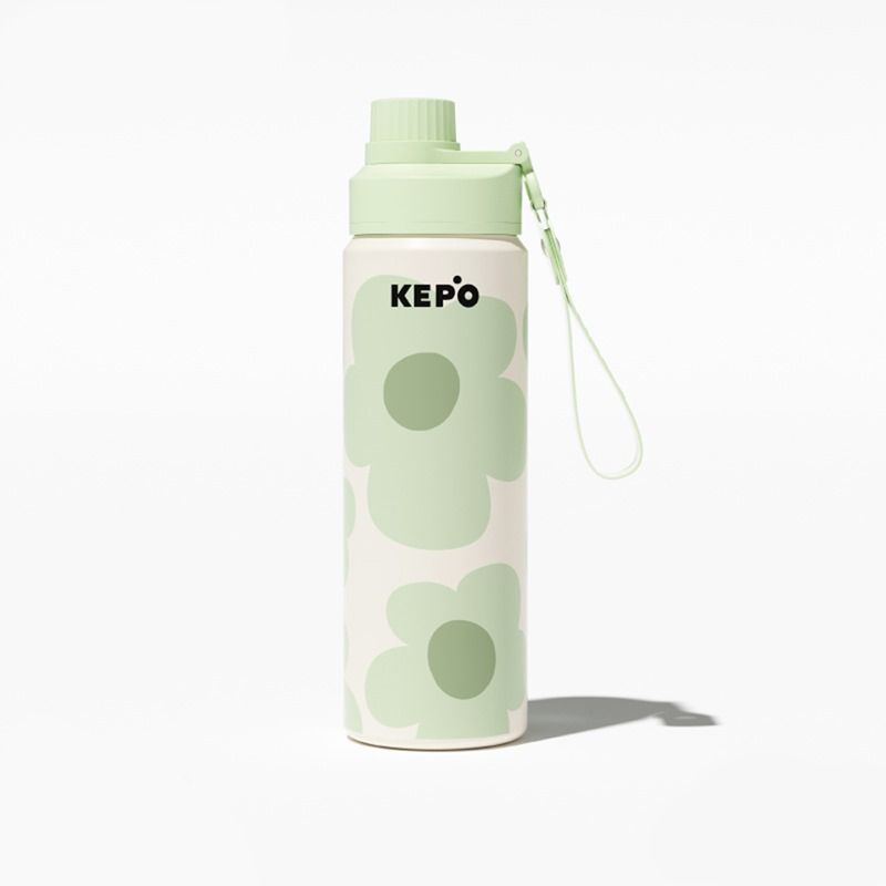 KEPO LQ 600ml KC011運動保溫保冷杯 隨行保溫保冷杯 316L不鏽鋼內膽-幽蘭綠
