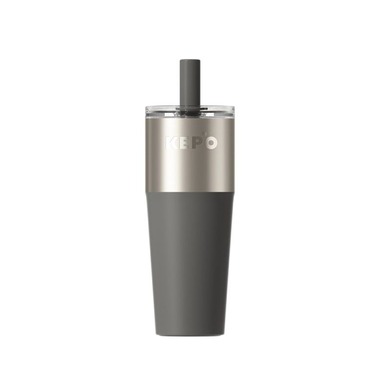 KEPO LQ 700ml KC014 T型吸管杯 316L不鏽鋼內膽-太空灰