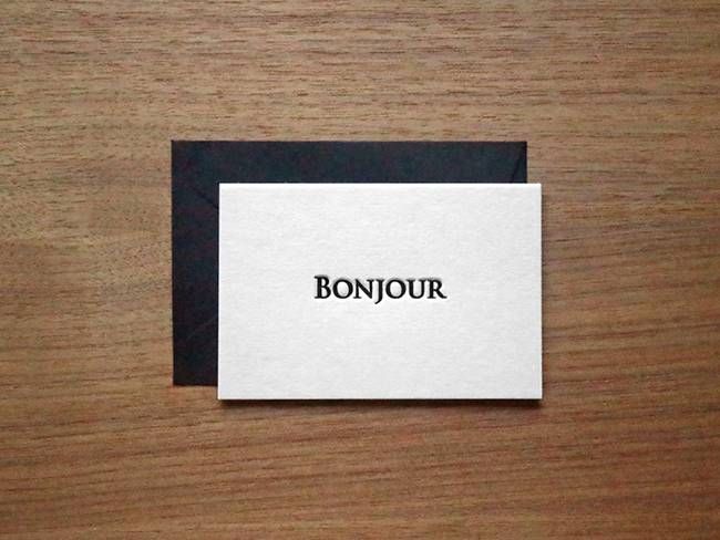 PAPERWORK活版印刷問候卡/ Bonjour