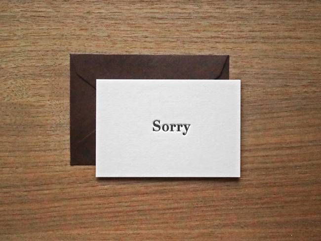 PAPERWORK活版印刷問候卡/ Sorry