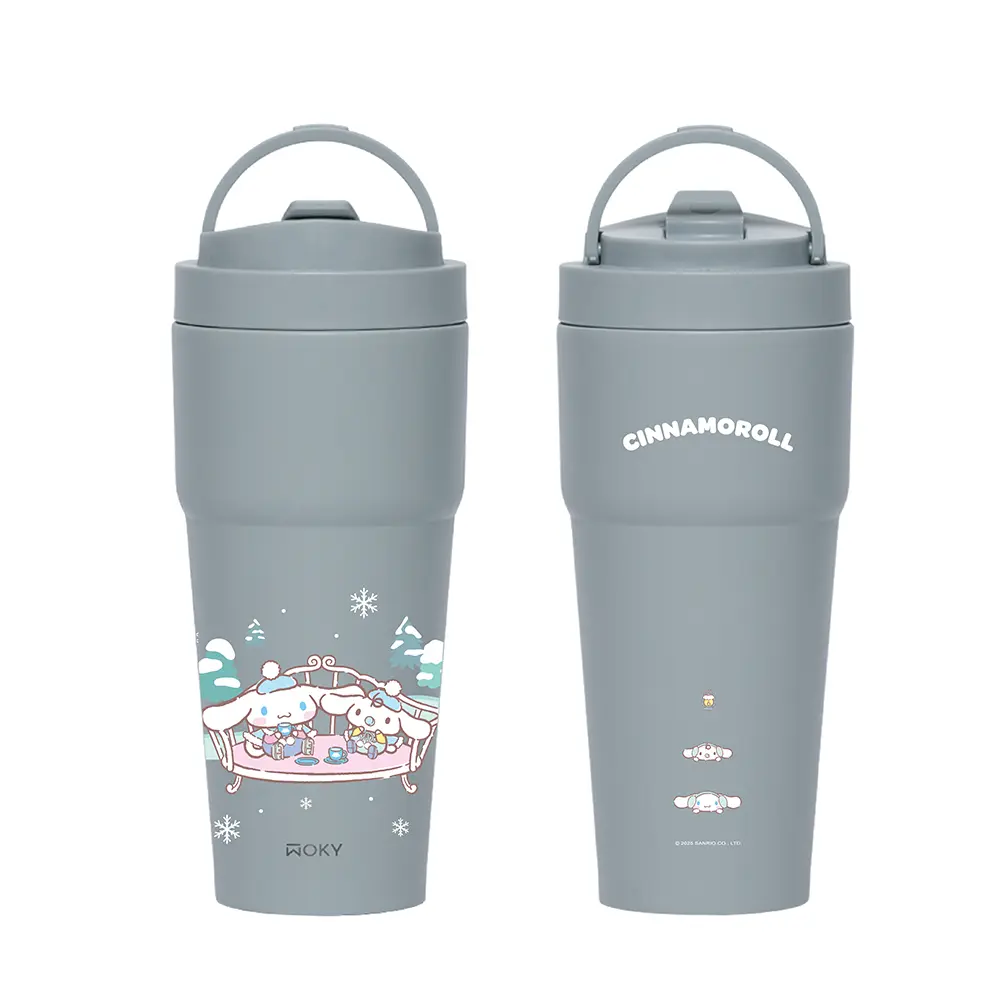 WOKY沃廚 X SANRIO-[●●]渾圓杯/ 雙層陶瓷/ 750ml/ 大耳狗/ 紺青藍