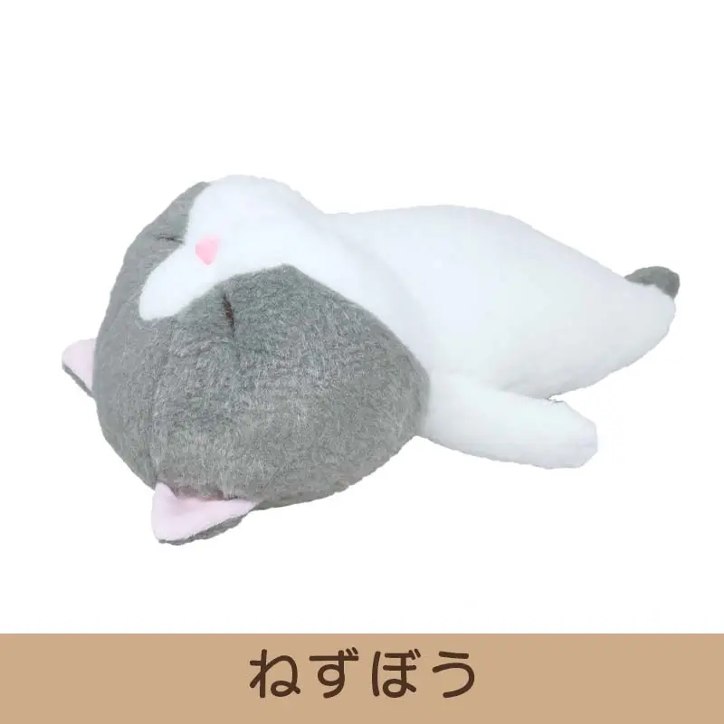 棒貓玩偶/ 躺平貓/ L/ 灰白
