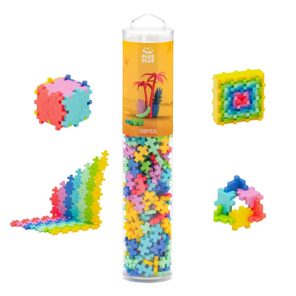 PLUS-PLUS加加積木/ 透明管裝/ 240片/ 熱帶色彩