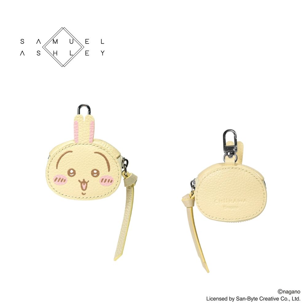 Samuel Ashley x Chiikawa吉伊卡哇聯名款 皮革掛飾小零錢包/ SACKW-003/04/05-港澳台限定/ 米黃色/烏薩奇