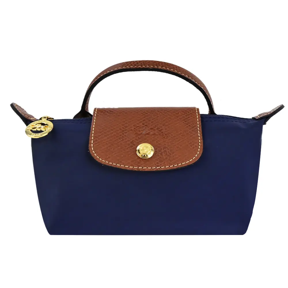 LONGCHAMP LE PLIAGE系列再生尼龍手提化妝包(海軍藍)/ 平行輸入