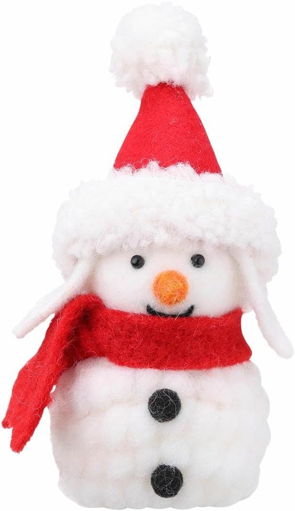 日本MARK'S Mocomoco手工羊毛氈吉祥物/ 雪人兔/ 聖誕帽