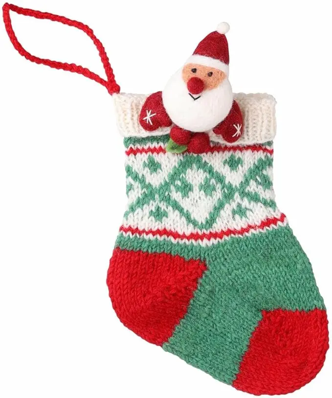 日本MARK'S 手工針織聖誕襪掛飾/ 聖誕老人