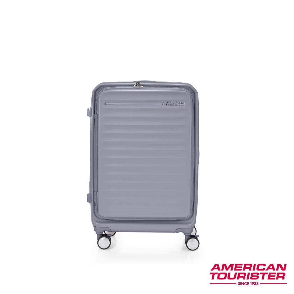 AMERICAN TOURISTER美國旅行者  FRONTEC 上掀前開可擴充行李箱25吋/ 冷灰