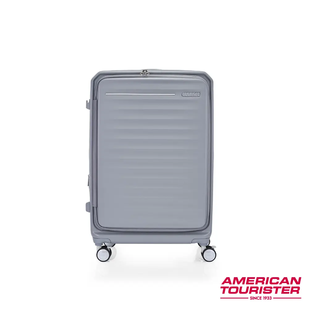 AMERICAN TOURISTER美國旅行者  FRONTEC 上掀前開可擴充行李箱28吋/ 冷灰