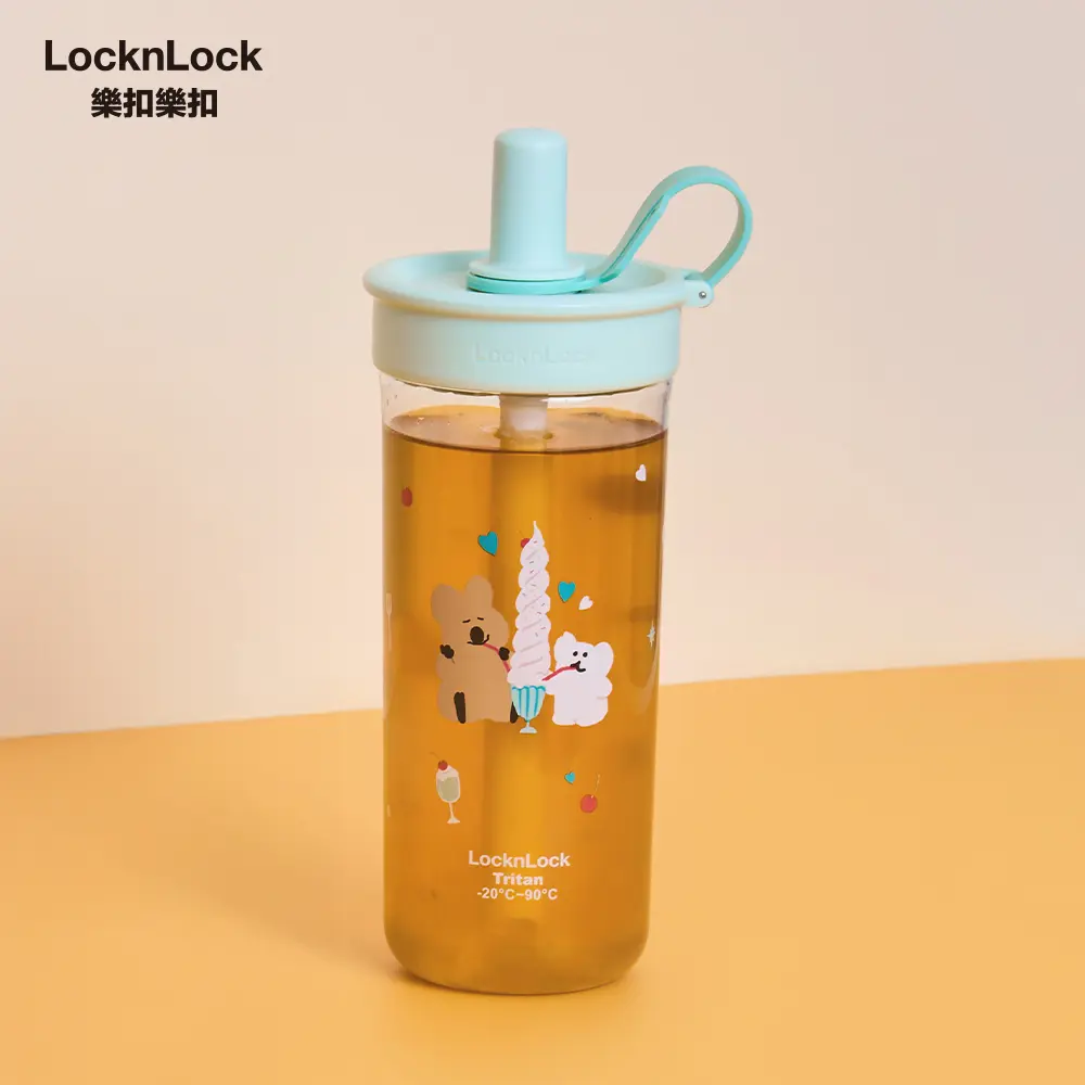LocknLock樂扣樂扣嚼對FUN飲吸管杯/ 750ml/ DINOTAENG呆萌町/ 綠