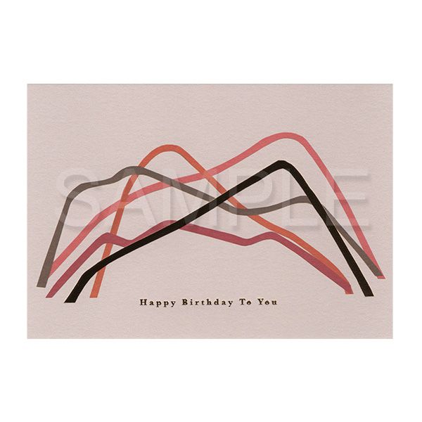 【誠品獨家】日本 7 days cards 明信片/ 生日快樂/ 交錯線條/ 紅