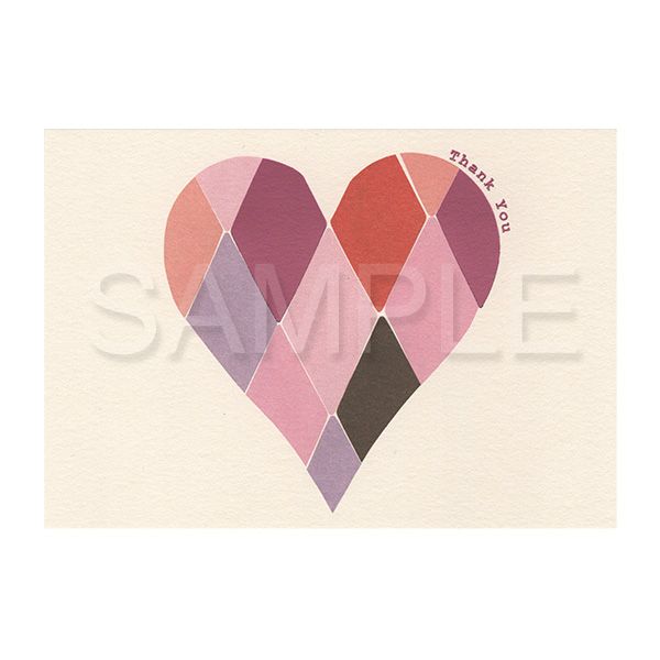 【誠品獨家】日本 7 days cards 明信片/ 感謝/ 菱格紋愛心