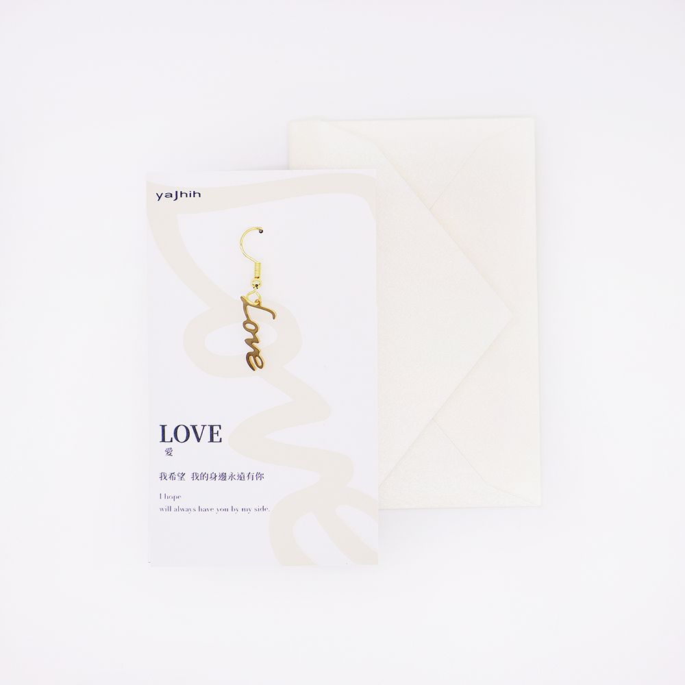 yajhih耳環卡片Earrings Card/ 文字款/ LOVE