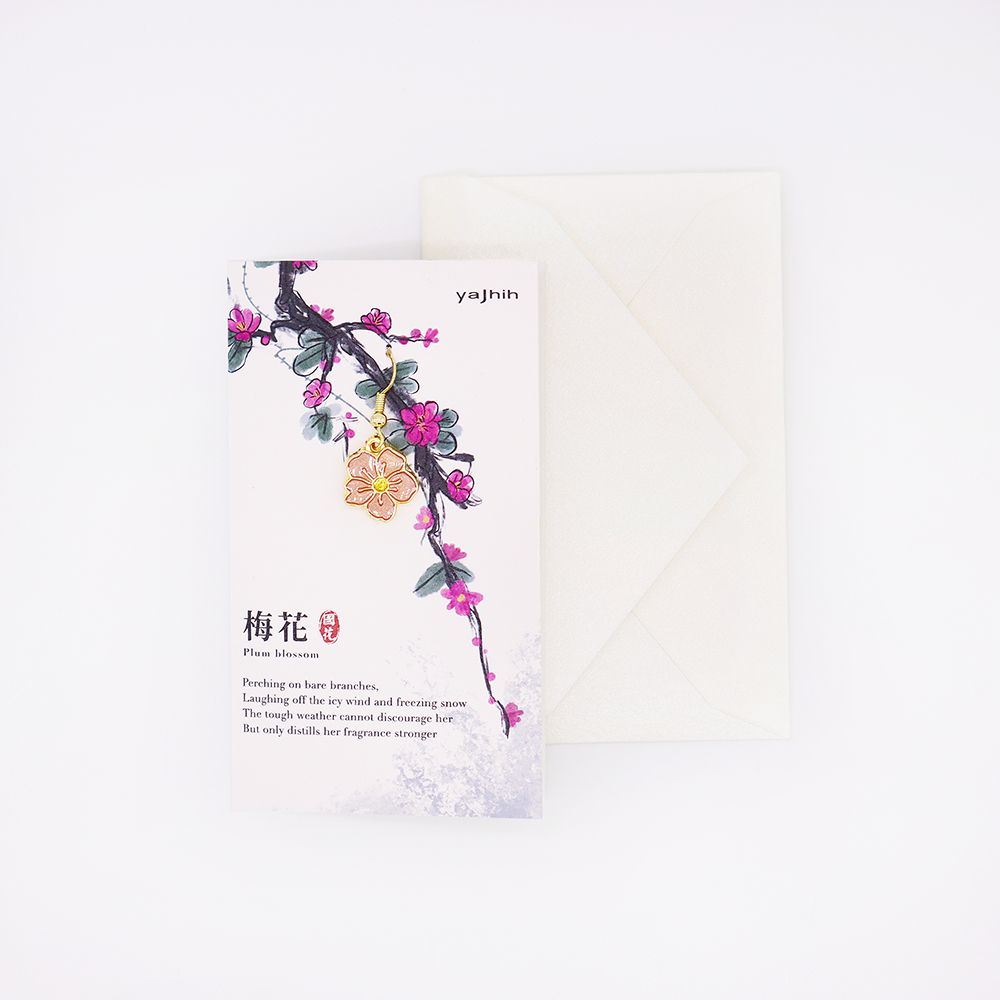 yajhih耳環卡片Earrings Card/ 台灣文化/ 入色款/ 梅花