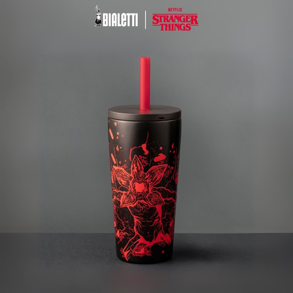 【BIALETTI 比亞樂堤】 Stranger Things怪奇物語-幽光不鏽鋼吸管冷水杯/ 600ml