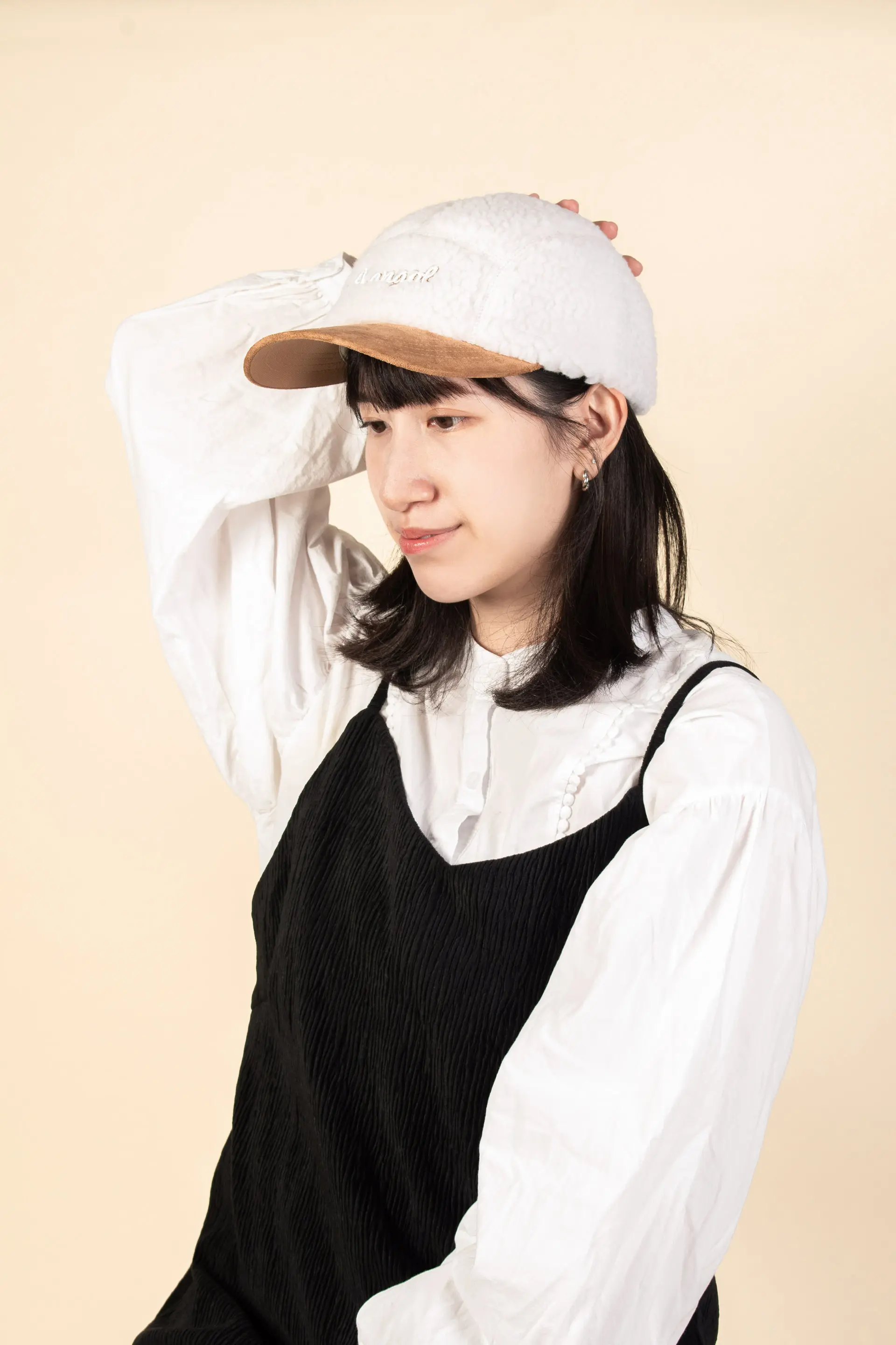 KANGOL SHERPA羊羔绒五片帽/ 白色/ F