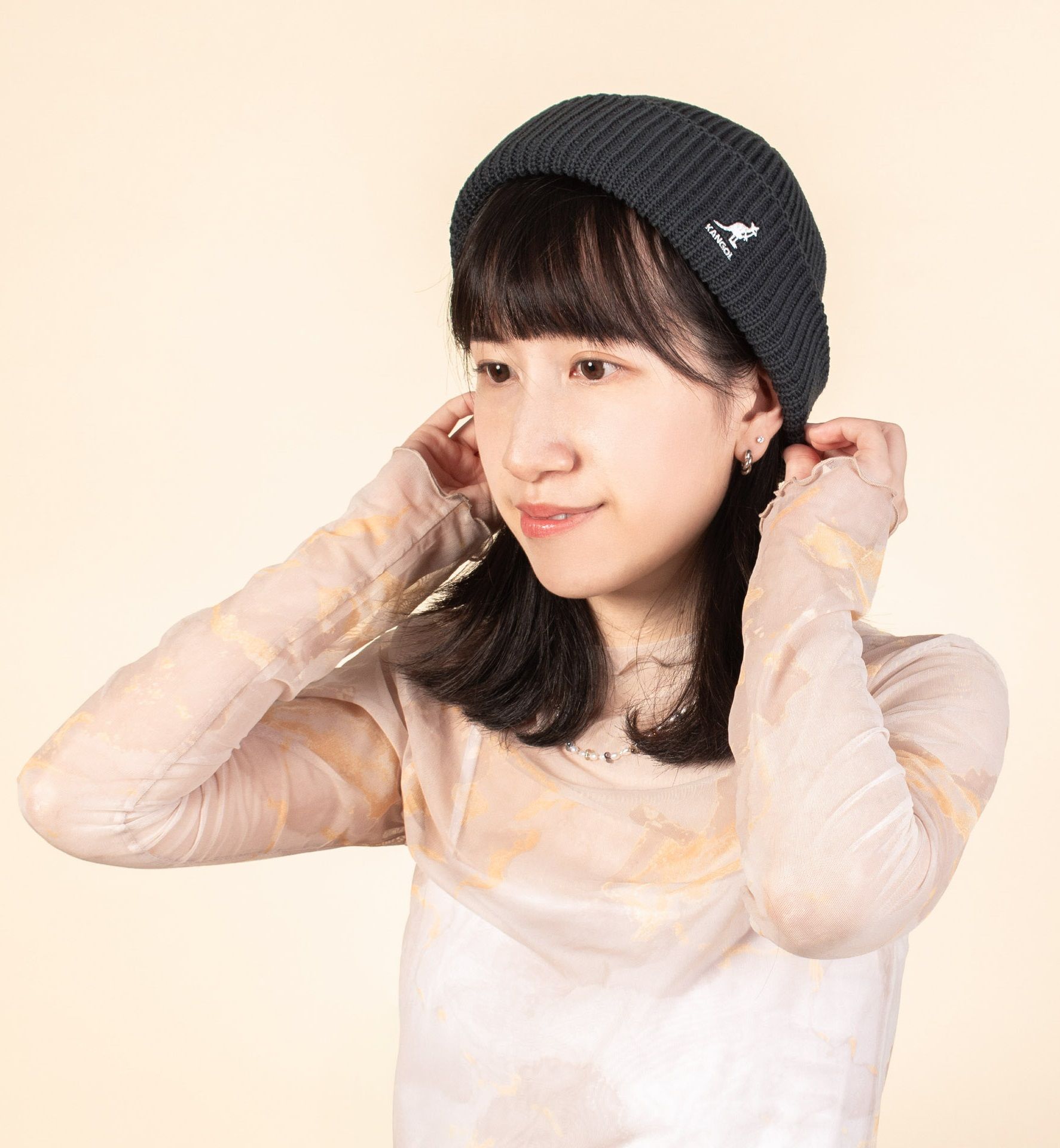 KANGOL MERINO WOOL頭顱帽/ 黑色/ F