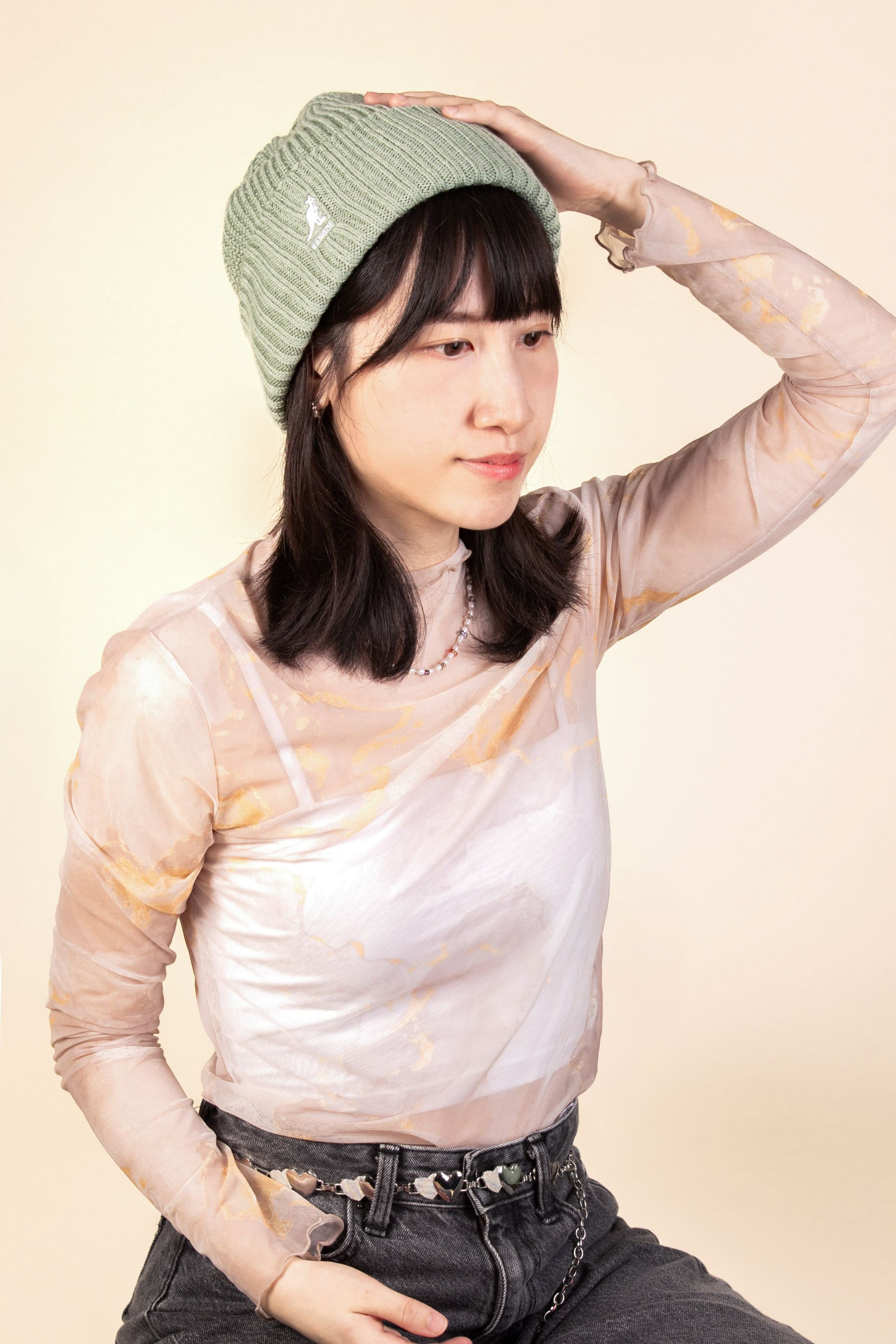 KANGOL MERINO WOOL頭顱帽/ 灰綠色/ F