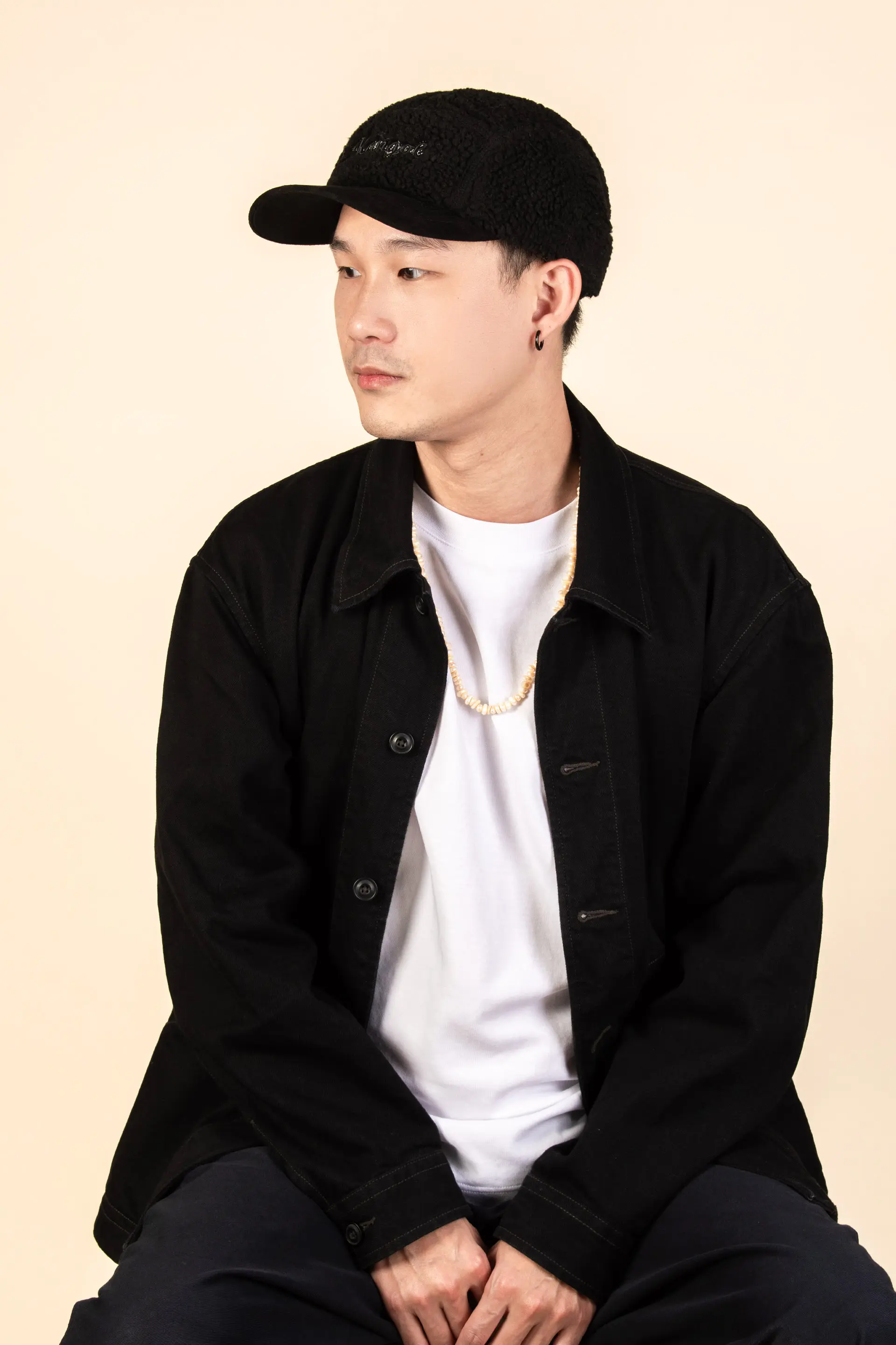 KANGOL SHERPA羊羔绒五片帽/ 黑色/ F