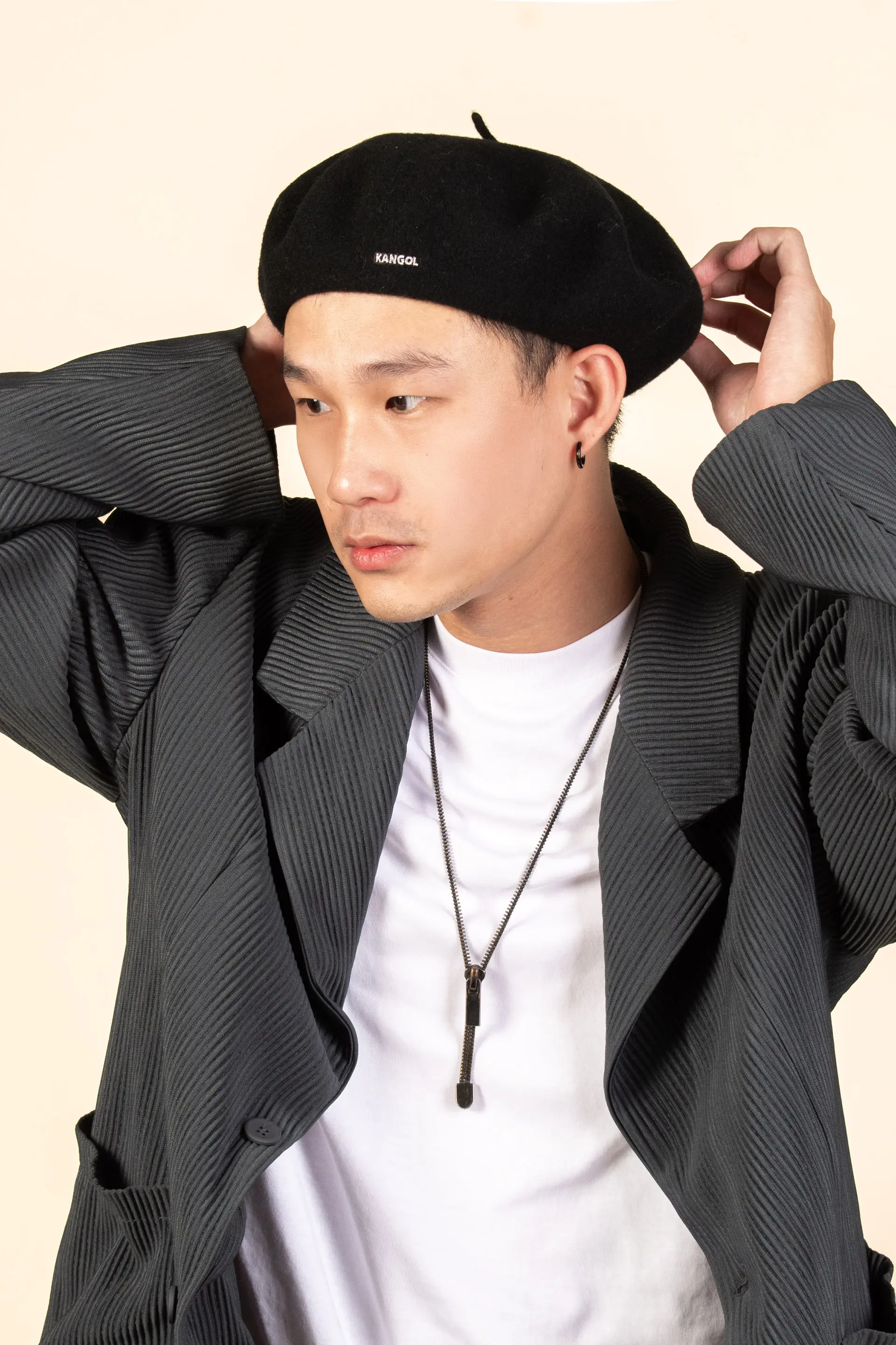 KANGOL ANGLOBASQUE貝蕾帽/ 黑色/ M
