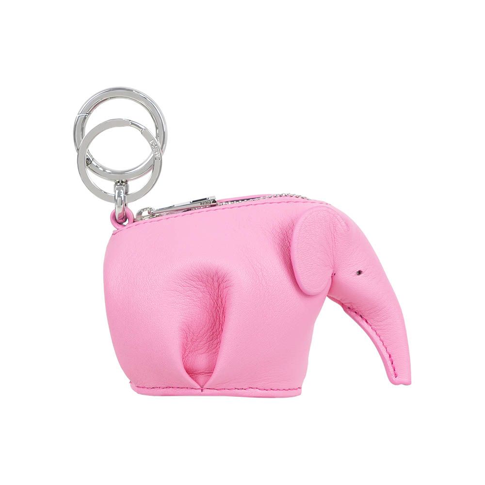 【LOEWE】小牛皮大象造型零錢包/吊飾(糖果粉)/ 平行輸入