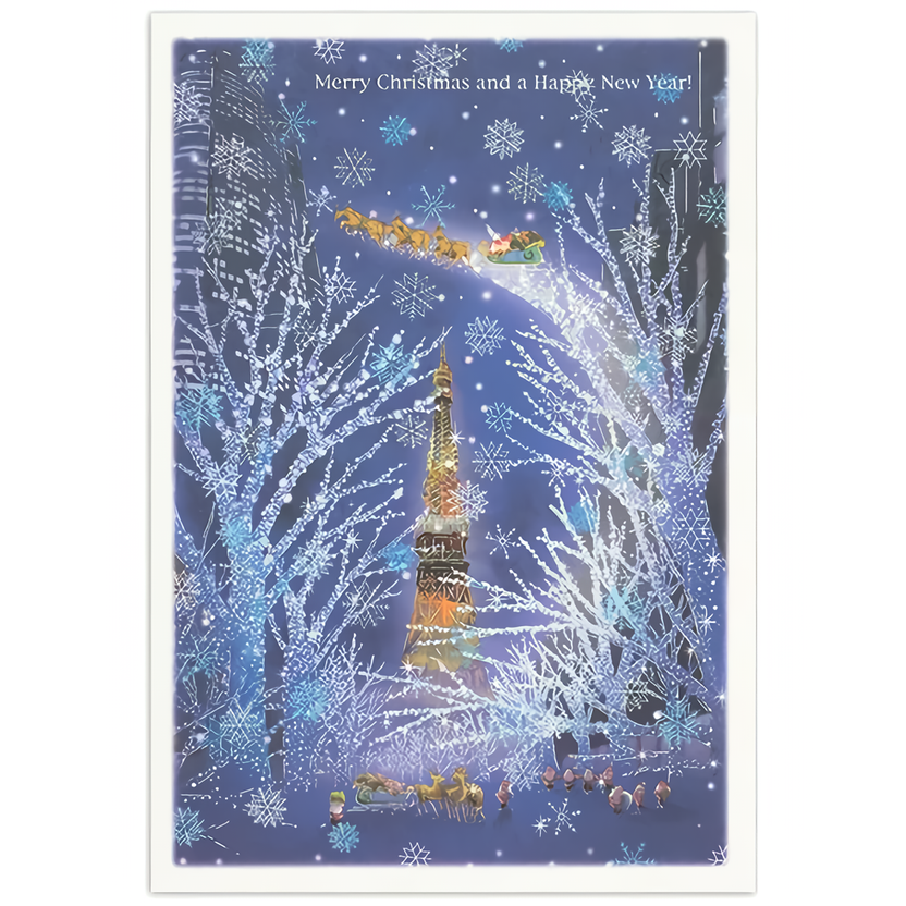 日本 Greeting Life 迷你聖誕卡/ 東京鐵塔六本木