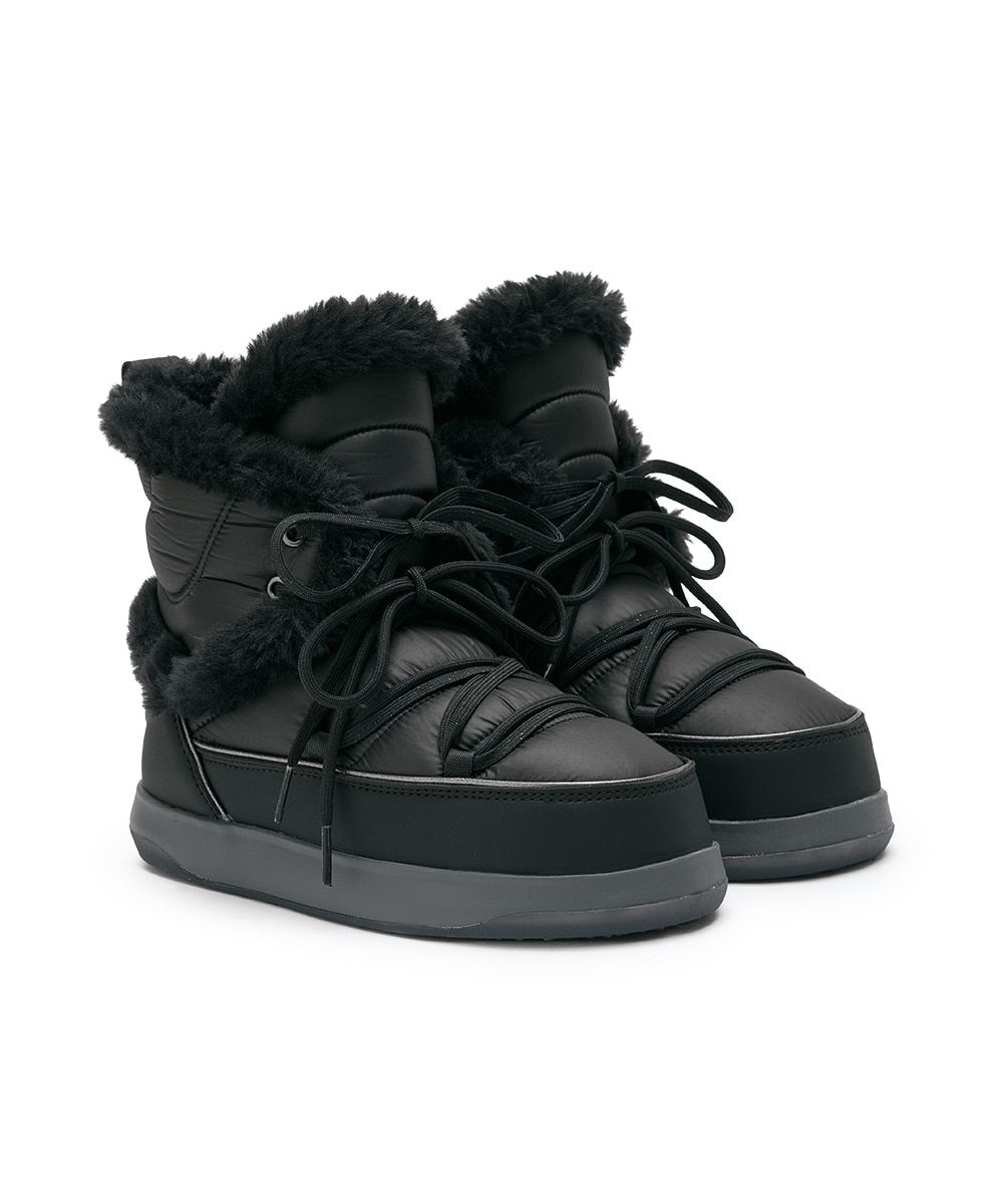 韓國 Rockfish Weatherwear COCOON PADDED BOOTS 中筒絨毛雪靴/ 黑色 BLACK/ 預購 25 cm