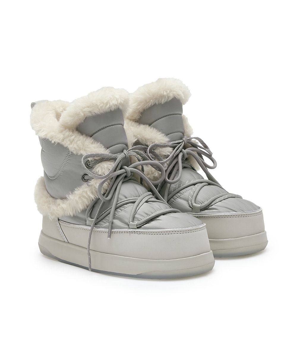 韓國 Rockfish Weatherwear COCOON PADDED BOOTS 中筒絨毛雪靴/ 灰色 GREY/ 預購 25 cm