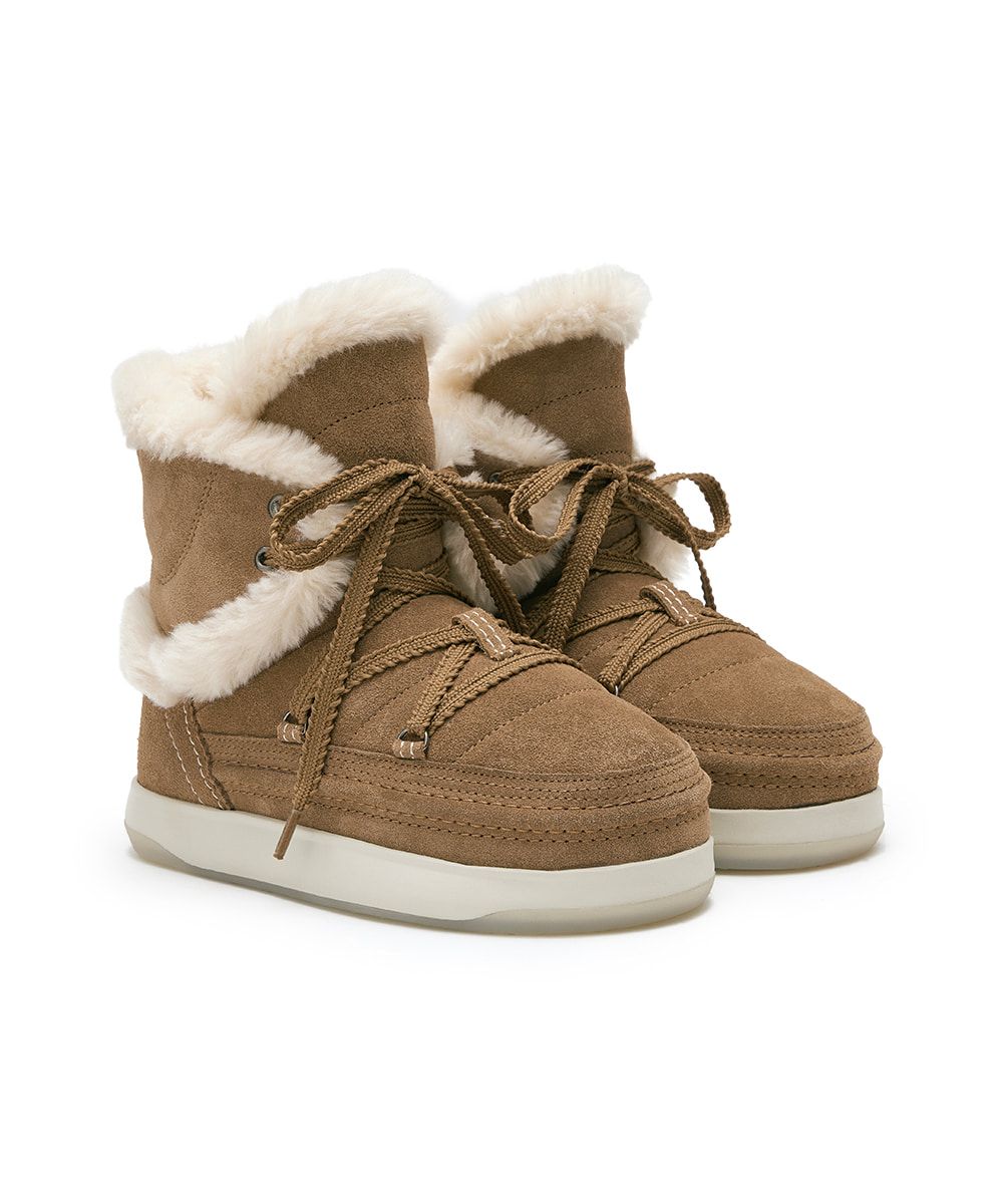 韓國 Rockfish Weatherwear COCOON SUEDE BOOTS 中筒麂皮絨毛雪靴/ 栗棕色 CHESTNUT/ 預購 24 cm