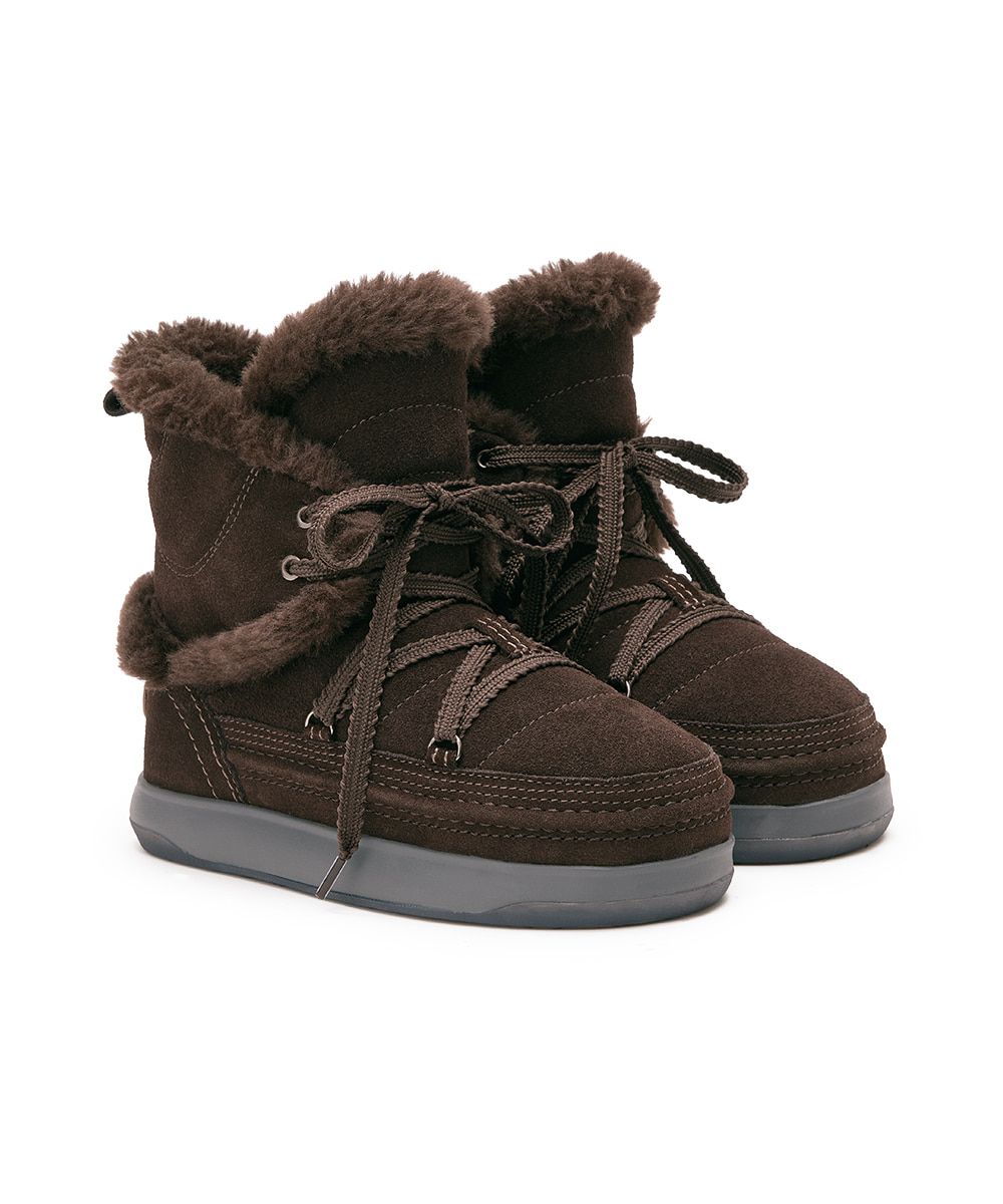 韓國 Rockfish Weatherwear COCOON SUEDE BOOTS 中筒麂皮絨毛雪靴/ 巧克力棕 CHOCO/ 預購 23 cm