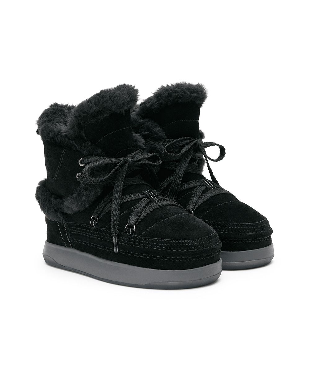 韓國 Rockfish Weatherwear COCOON SUEDE BOOTS 中筒麂皮絨毛雪靴/ 黑色 BLACK/ 預購 23 cm