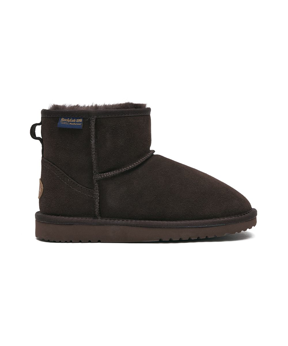 韓國 Rockfish Weatherwear ORIGINAL WINTER BOOTS SHORT 6吋 真皮短筒雪靴/ 巧克力棕 CHOCO/ 預購 25 cm