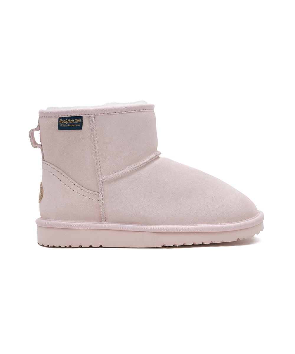 韓國 Rockfish Weatherwear ORIGINAL WINTER BOOTS SHORT 6吋 真皮短筒雪靴/ 粉色 PINK/ 預購 25 cm