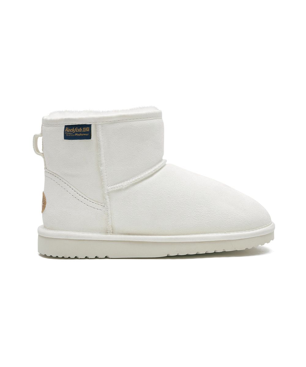 韓國 Rockfish Weatherwear ORIGINAL WINTER BOOTS SHORT 6吋 真皮短筒雪靴/ 白色 WHITE/ 預購 25 cm