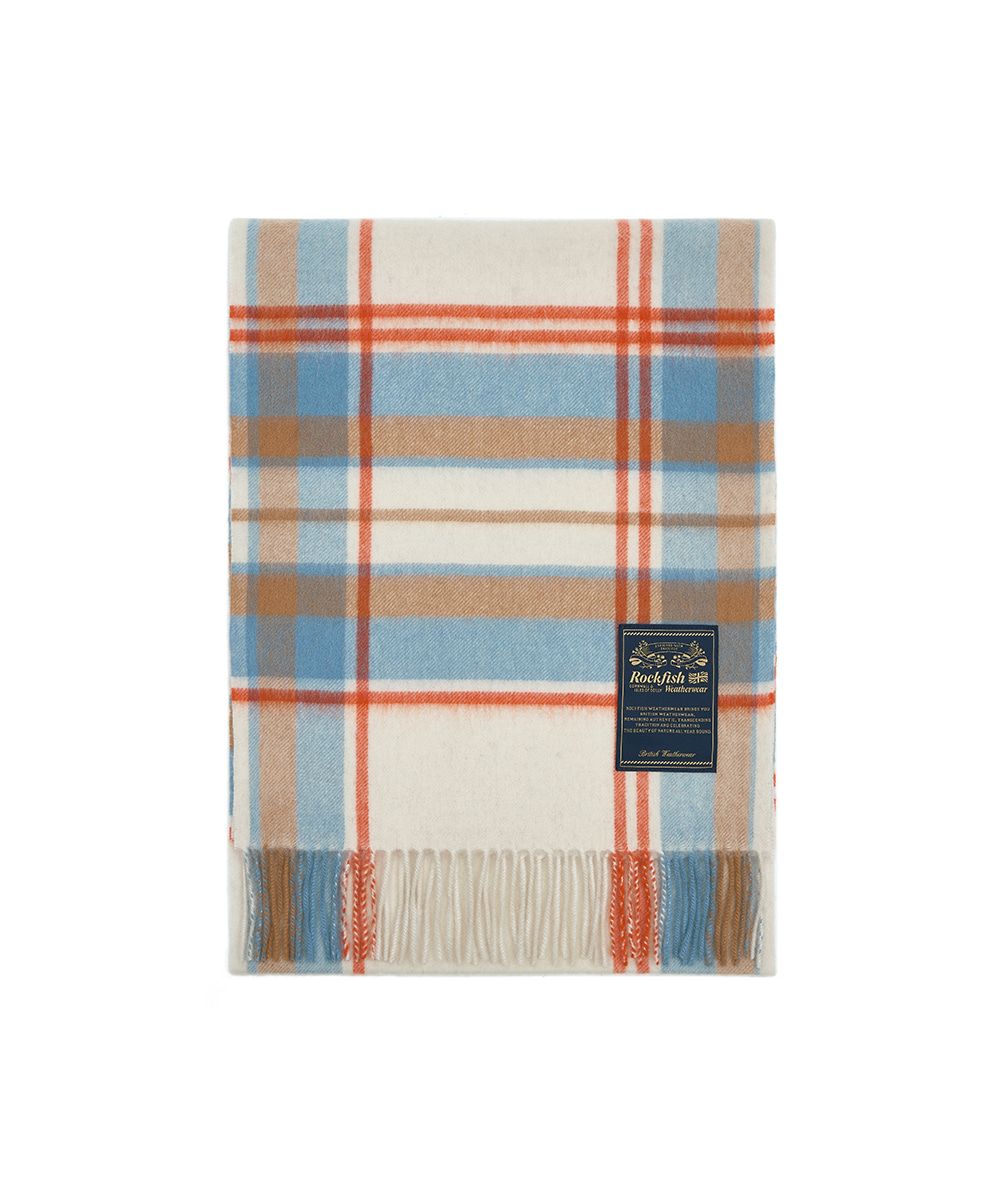 韓國 Rockfish Weatherwear CLASSIC WOOL SCARF CHECK 經典格紋羊毛圍巾 象牙白 IVORY