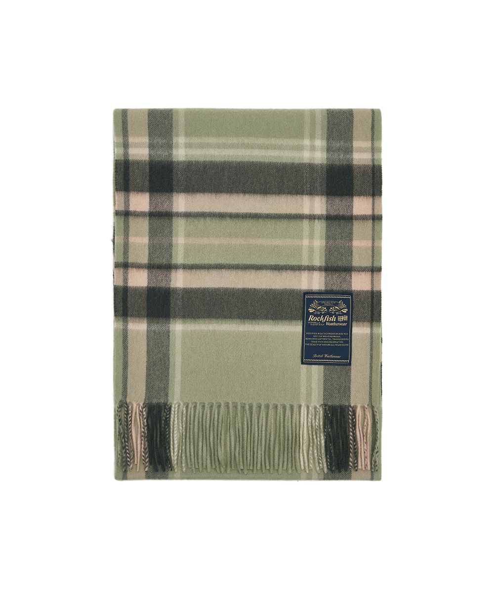 韓國 Rockfish Weatherwear CLASSIC WOOL SCARF CHECK 經典格紋羊毛圍巾 卡其色 KHAKI