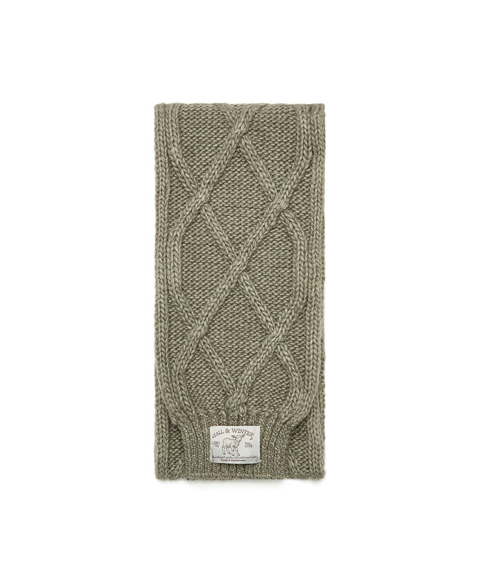 韓國 Rockfish Weatherwear DIAMOND CABLE SCARF 立體菱格針織圍巾 橄欖綠 OLIVE