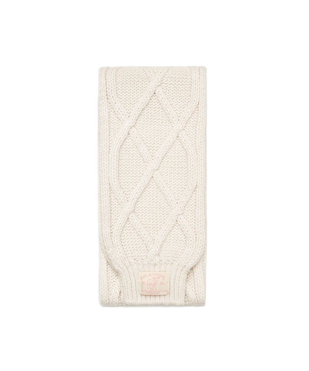 韓國 Rockfish Weatherwear DIAMOND CABLE SCARF 立體菱格針織圍巾 象牙白 IVORY