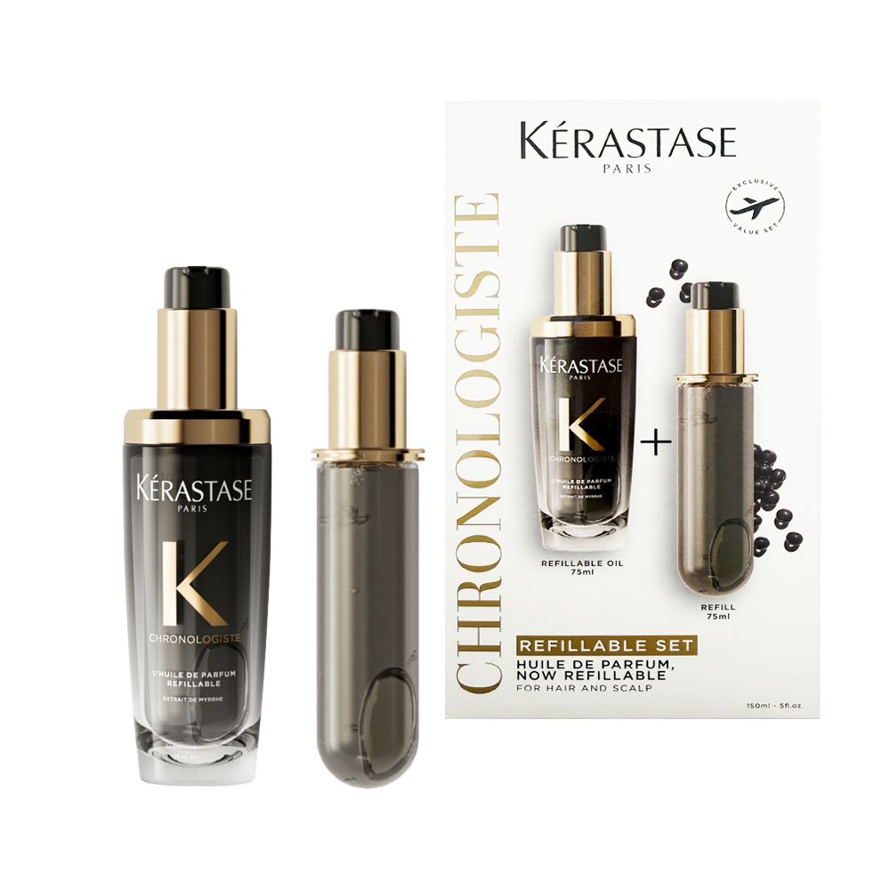 KERASTASE 卡詩 黑鑽極萃逆時玫瑰香氛露75ml+填裝瓶75ml/ 平行輸入