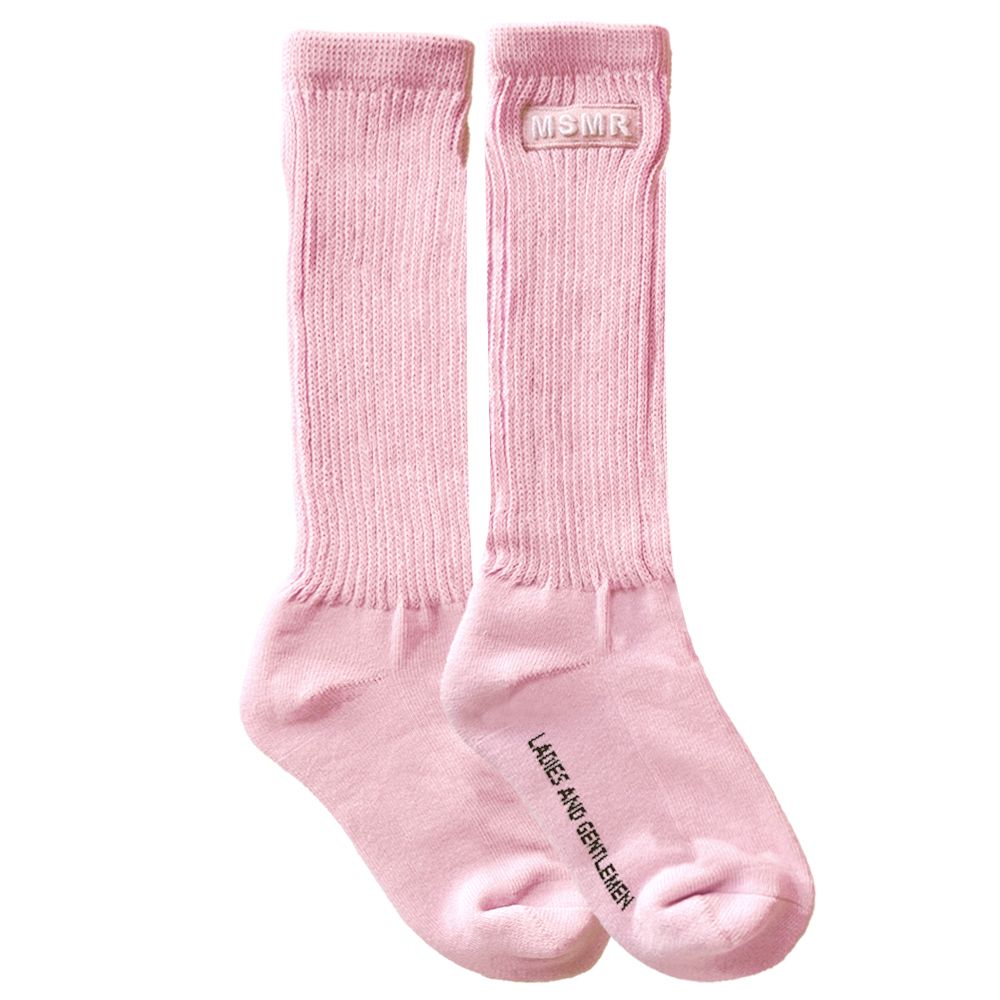 韓國 MSMR 中筒襪/ Clare Patch Crew Socks/ 粉/ 禮物套組