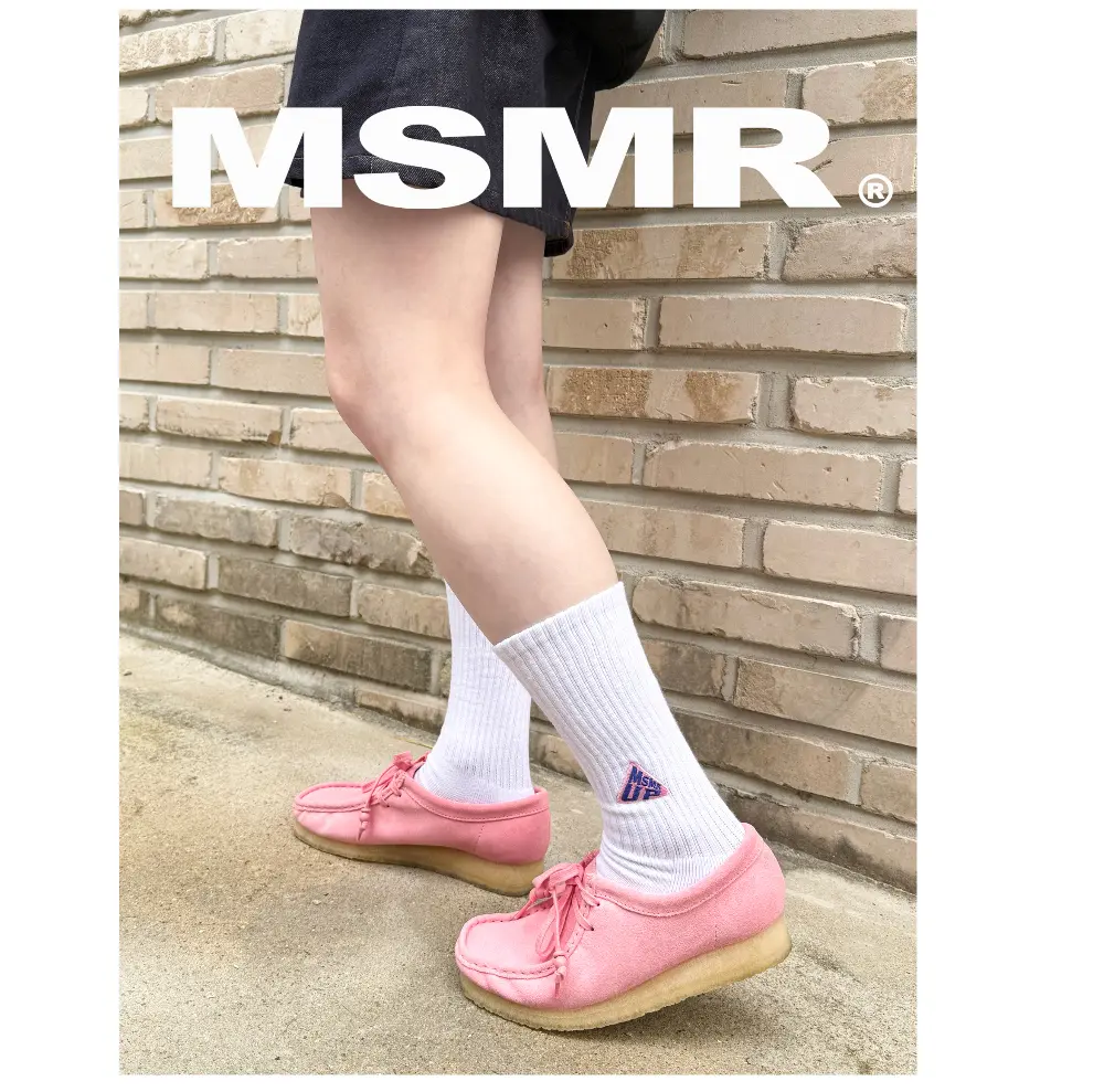 韓國 MSMR 中筒襪/ UP Logo Crew Socks/ 白/ 禮物套組