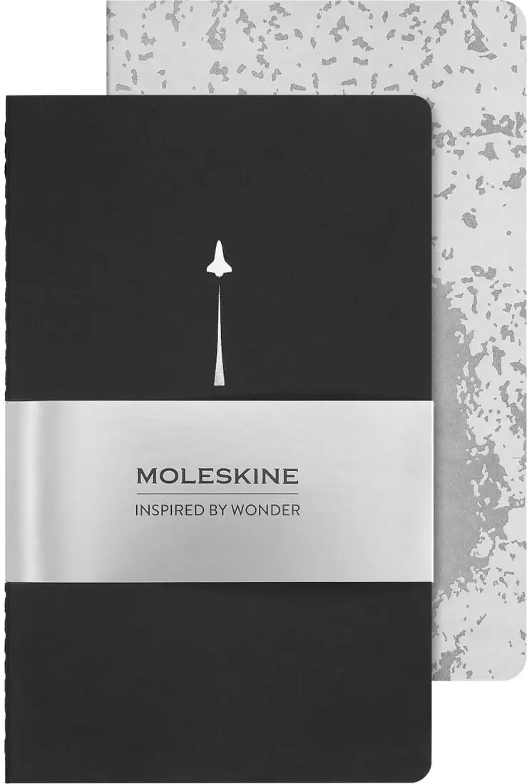 MOLESKINE NASA靈感限量筆記本/ L型/ 輕便空白筆記本/ 2入