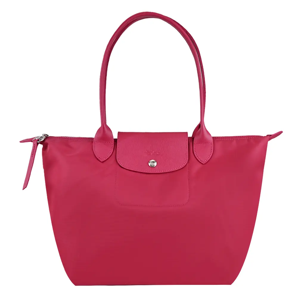 LONGCHAMP LE PLIAGE NÉO系列尼龍長把肩背水餃包(小/樹莓紅)/平行輸入
