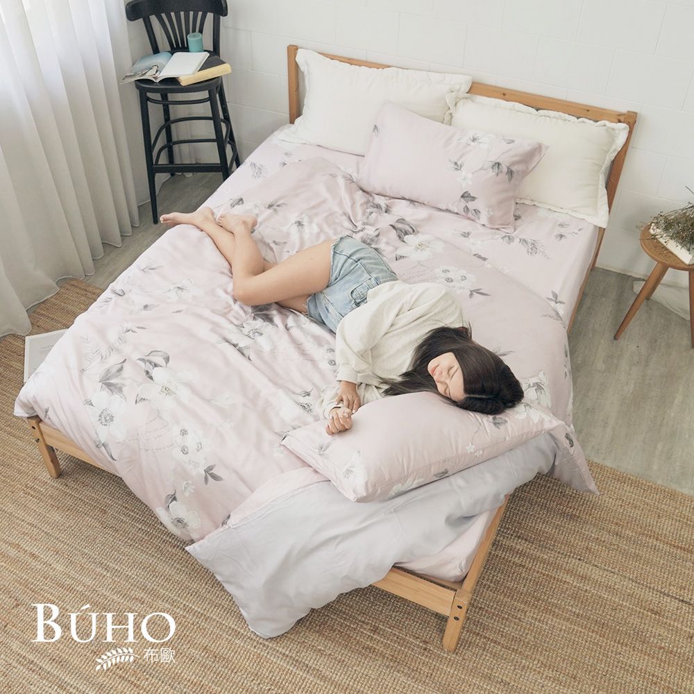 【BUHO布歐】台製300織100%TENCEL純天絲™單人床包+雙人被套三件組/ 芙芳雨露