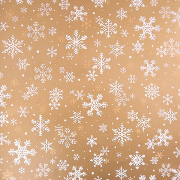 日本 indigo 聖誕包裝紙/ 雪花/ 金